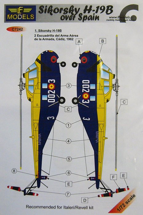 1/72 Decals for Sikorsky H-19B over Spain  (ITAL)