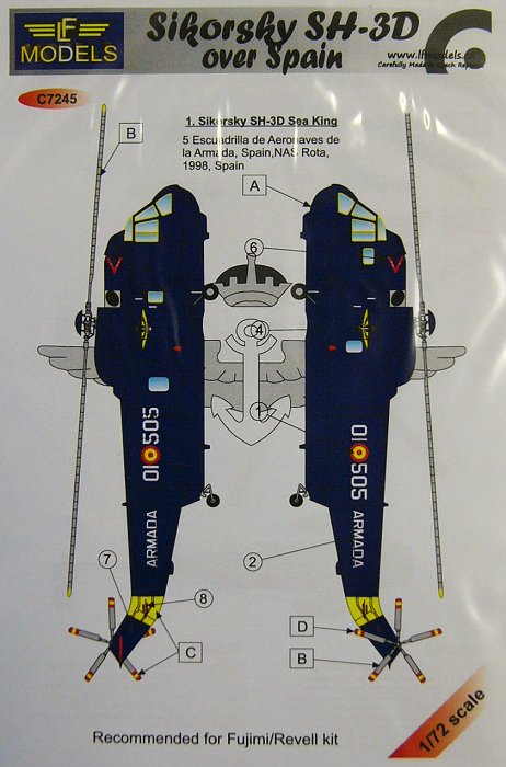 1/72 Decals for Sikorsky SH-3D over Spain  (REV)