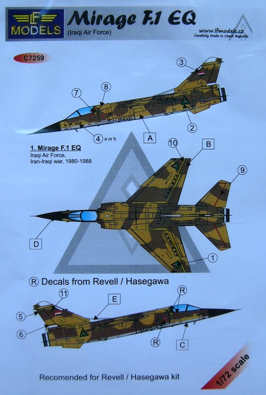 1/72 Decals Mirage F.1 EQ (Iraqui Air Force)