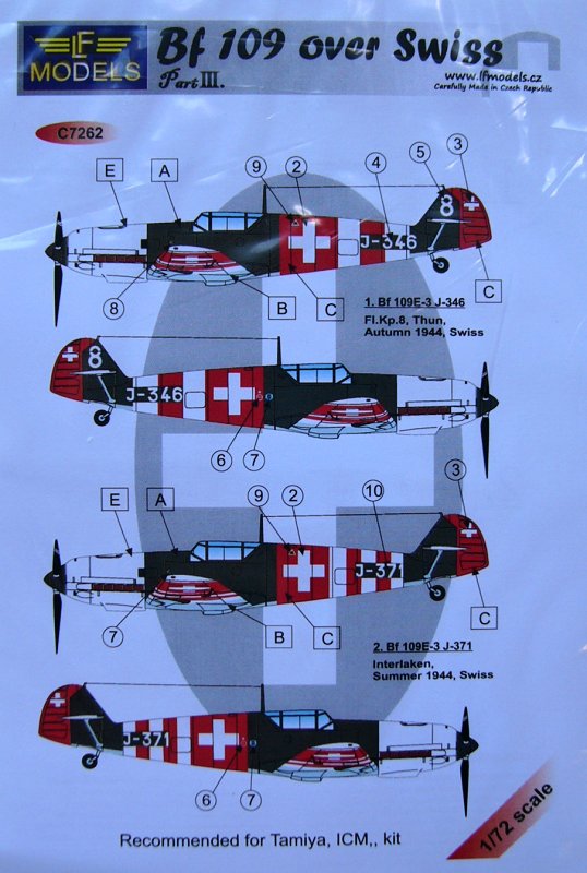 1/72 Decals Bf 109 over Swiss - Part III.