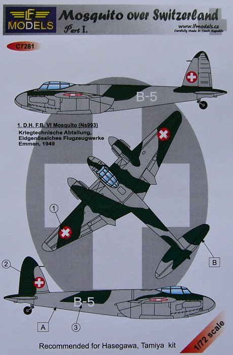 1/72 Decals Mosquito over Switzerland Part I.(HAS)