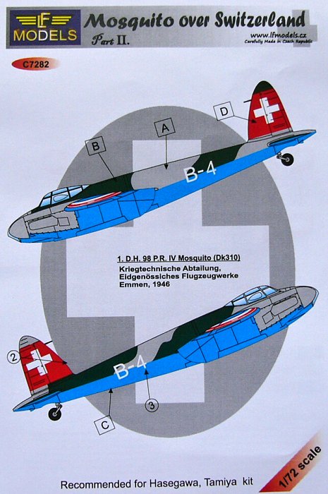 1/72 Decals Mosquito over Switzerland Part II (HA)