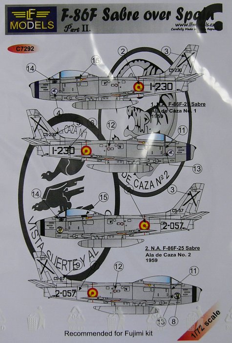 1/72 Decals F-86F Sabre over Spain Part II. (FUJI)