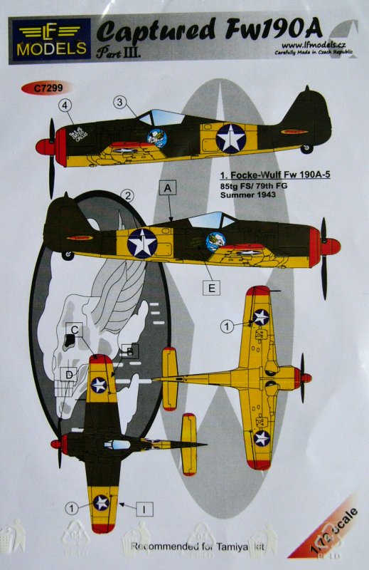 1/72 Decals Captured Fw190A - Part III. (TAM)