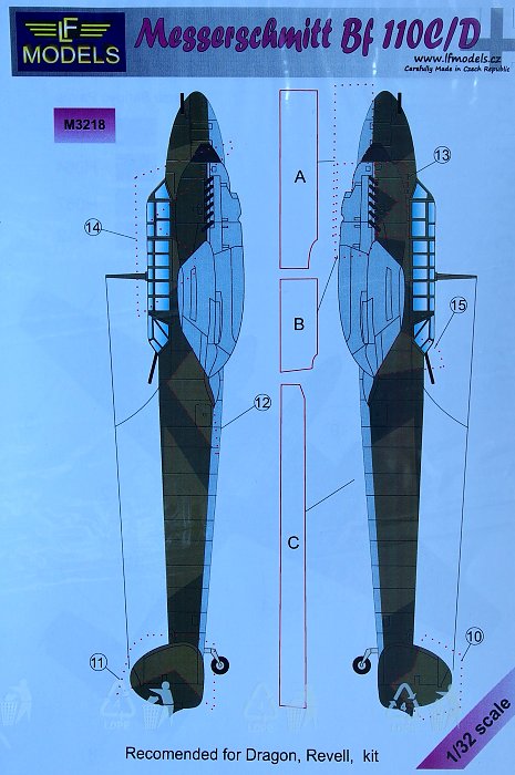 1/32 Mask Messerschmitt Bf 110C/D (DRAG/REV)