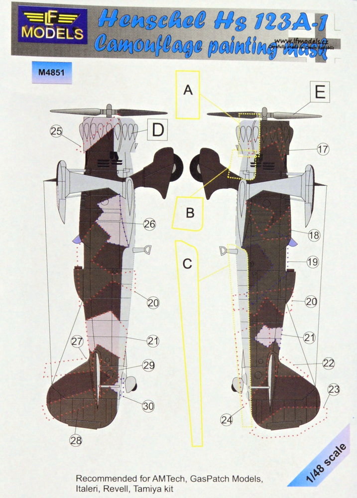 1/48 Mask Henschel Hs 123A-1 Camouflage painting