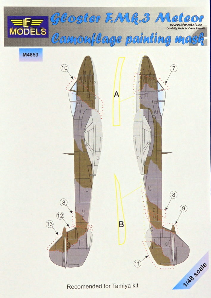 1/48 Mask Gloster F.Mk.3 Meteor Camoufl.painting