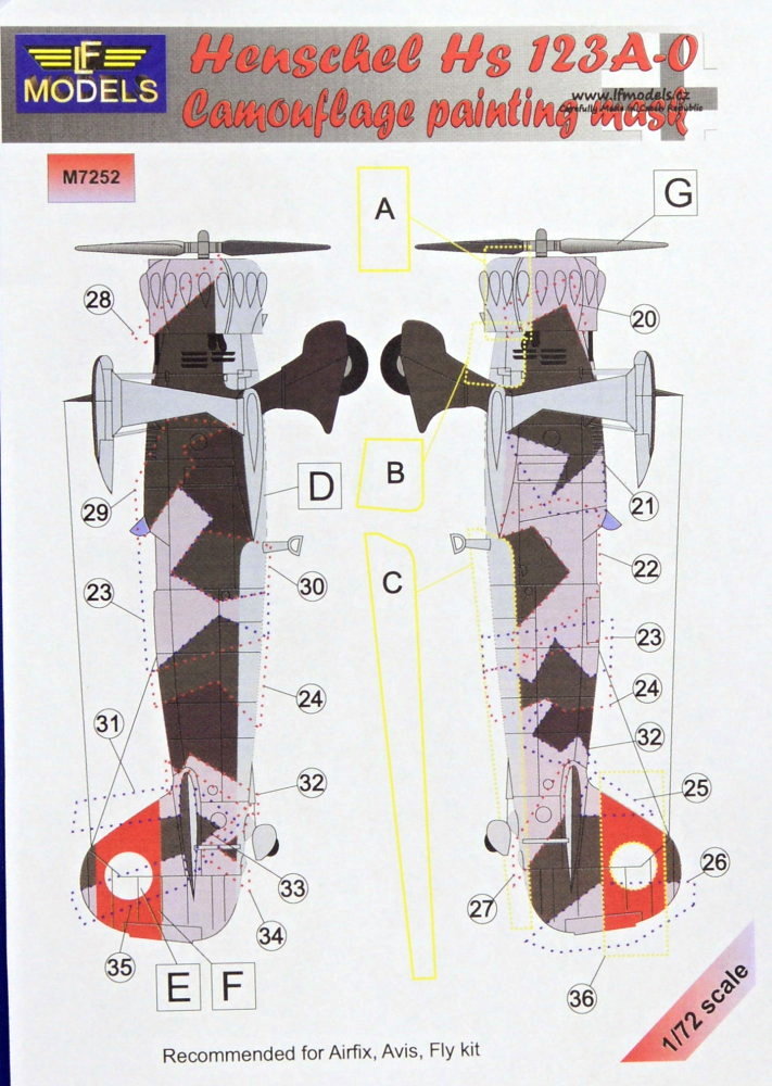 1/72 Mask Henschel Hs 123A-0 Camouflage painting