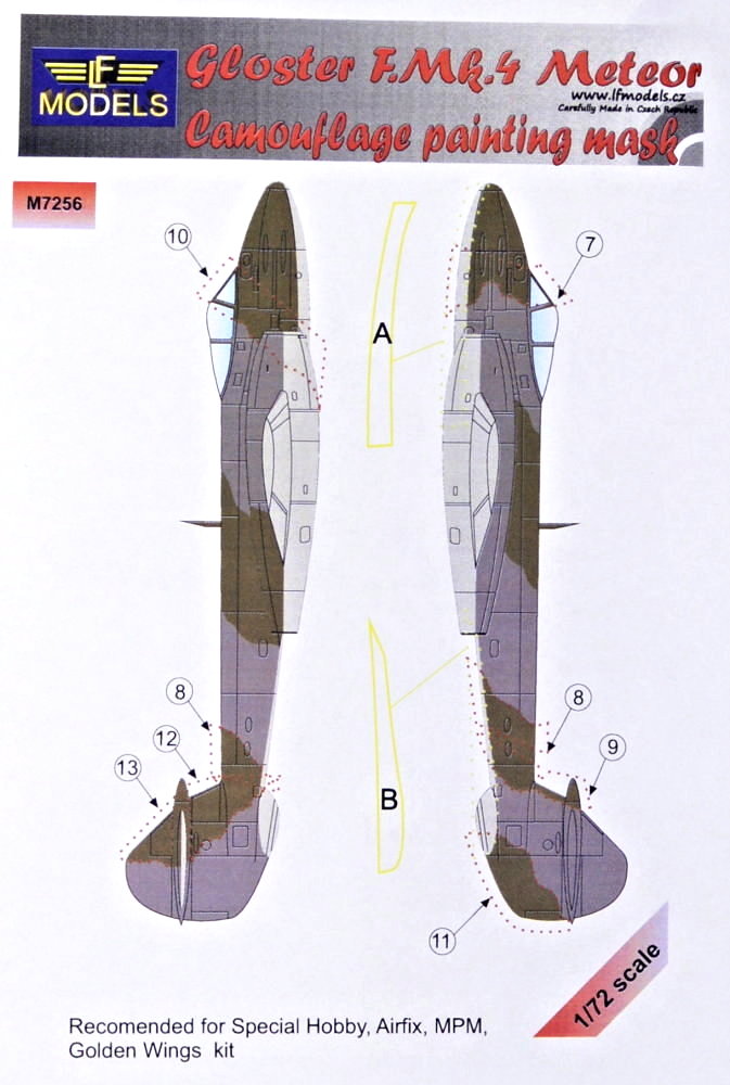1/72 Mask Gloster F.Mk.4 Meteor Camoufl.painting