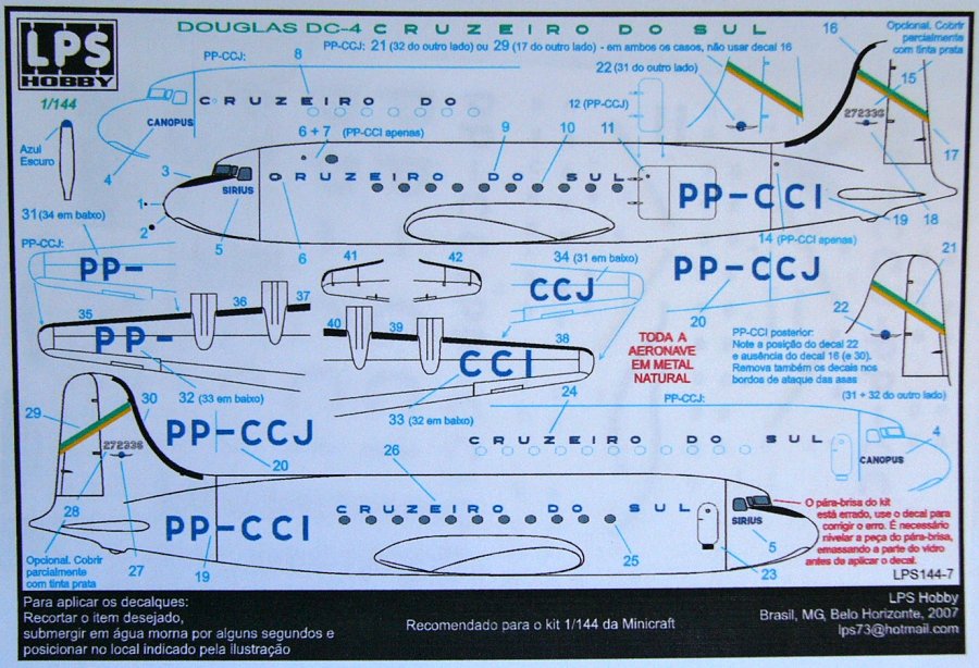 1/144 Douglas DC-4 Cruzeiro do Sul (MINICRAFT)