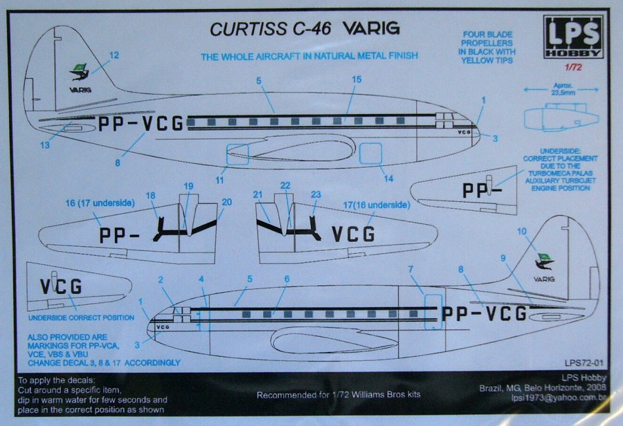 1/72 Curtiss C-46 VARIG (William Bros)