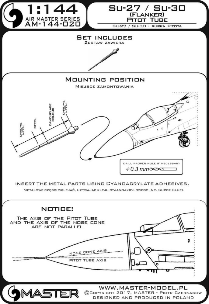 1/144 Su-27/Su-30 (Flanker) - Pitot Tube