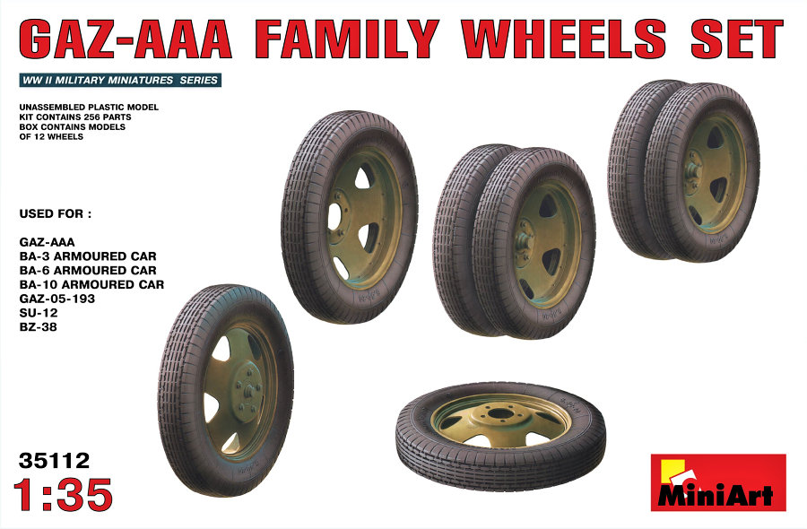 1/35 GAZ-AAA Family Wheel Set (12 wheels)