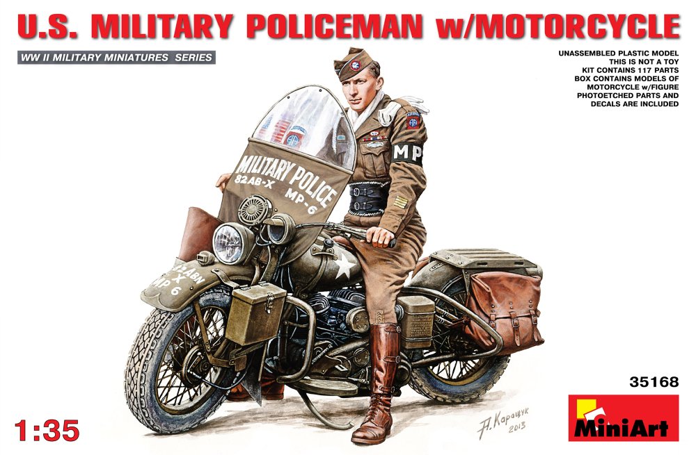 1/35 US Military Policeman with Motorcycle