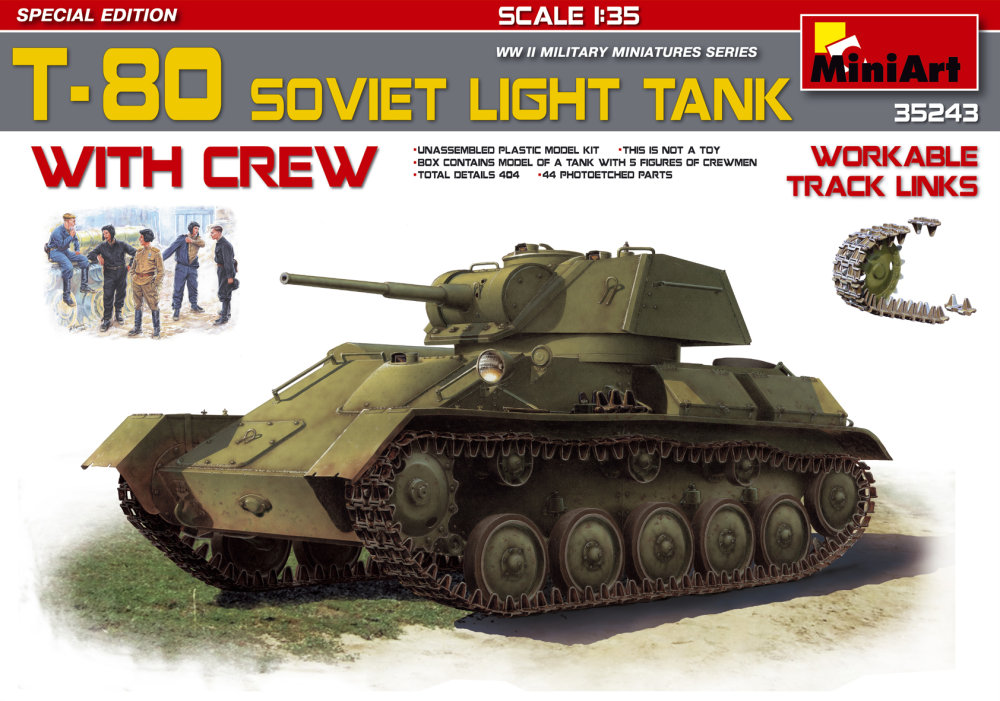 1/35 T-80 Soviet Light Tank w/Crew.Special Edition