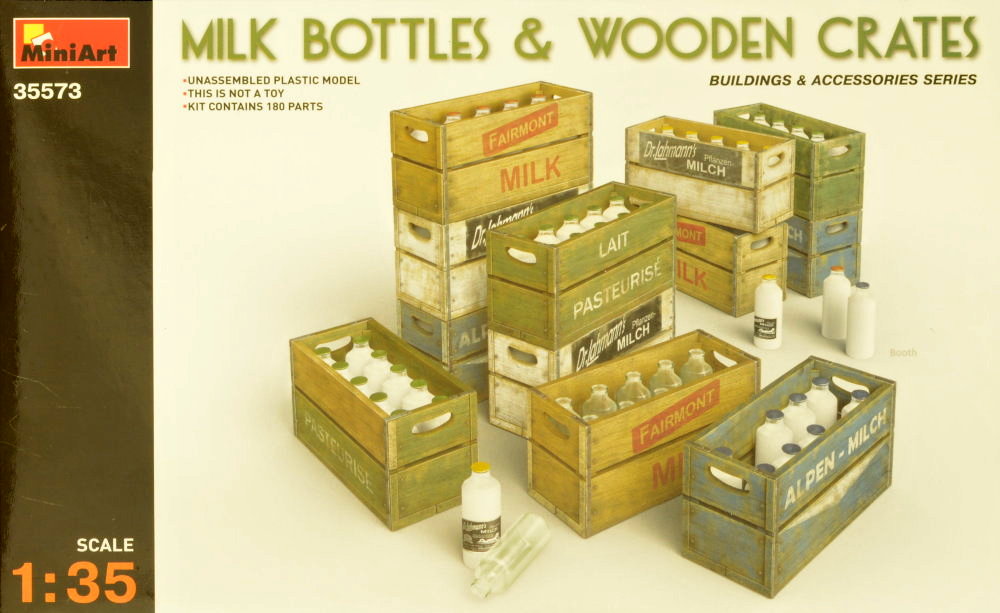 1/35 Milk Bottles & Wooden Crates