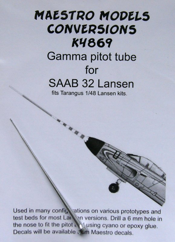 1/48 Gamma pitot tube for SAAB 32 Lansen