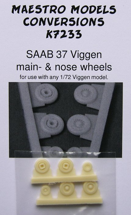 1/72 SAAB 37 Viggen wheels for main and nose gear