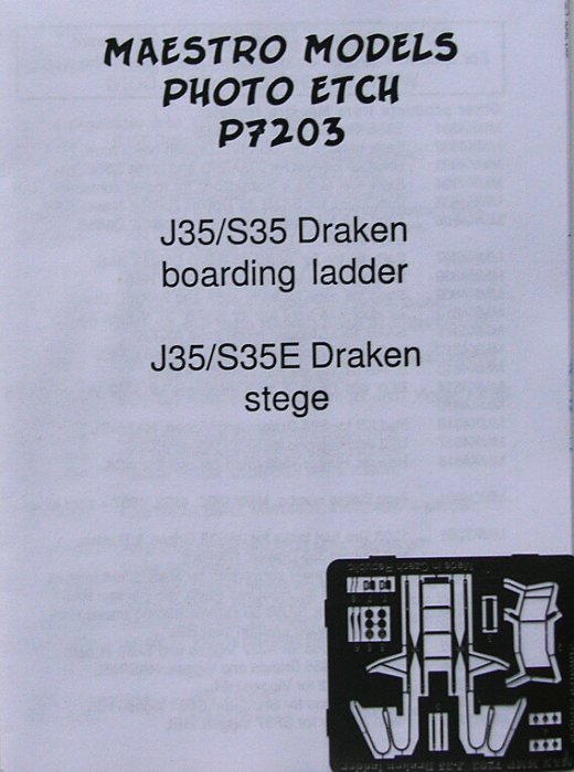 1/72 J35/S35 Draken - boarding ladder (PE set)