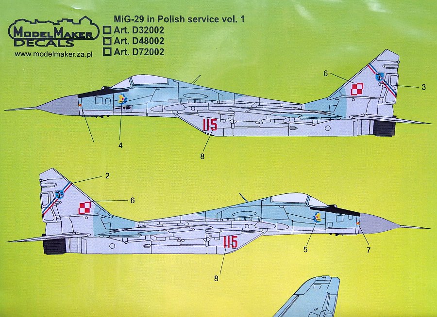 1/48 Decal MiG-29 in Polish service vol.1