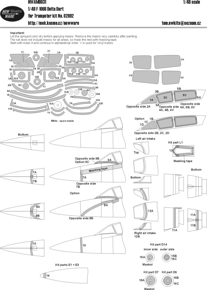 1/48 Mask F-106B Delta Dart (TRUMP 02892)