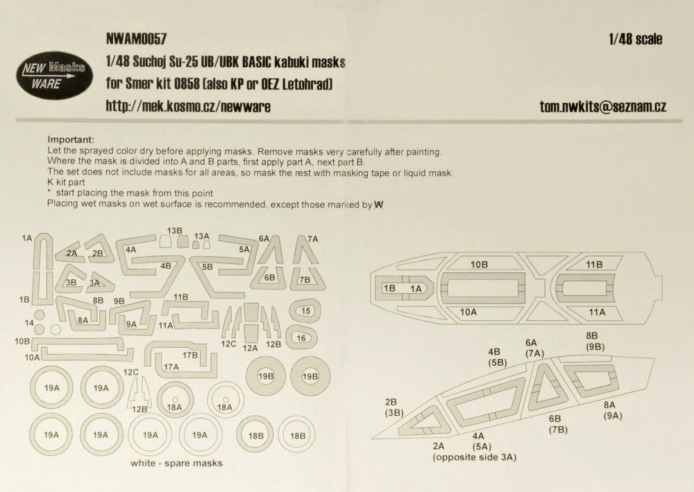 1/48 Mask Su-25 UB/UBK BASIC (SMER/KP)