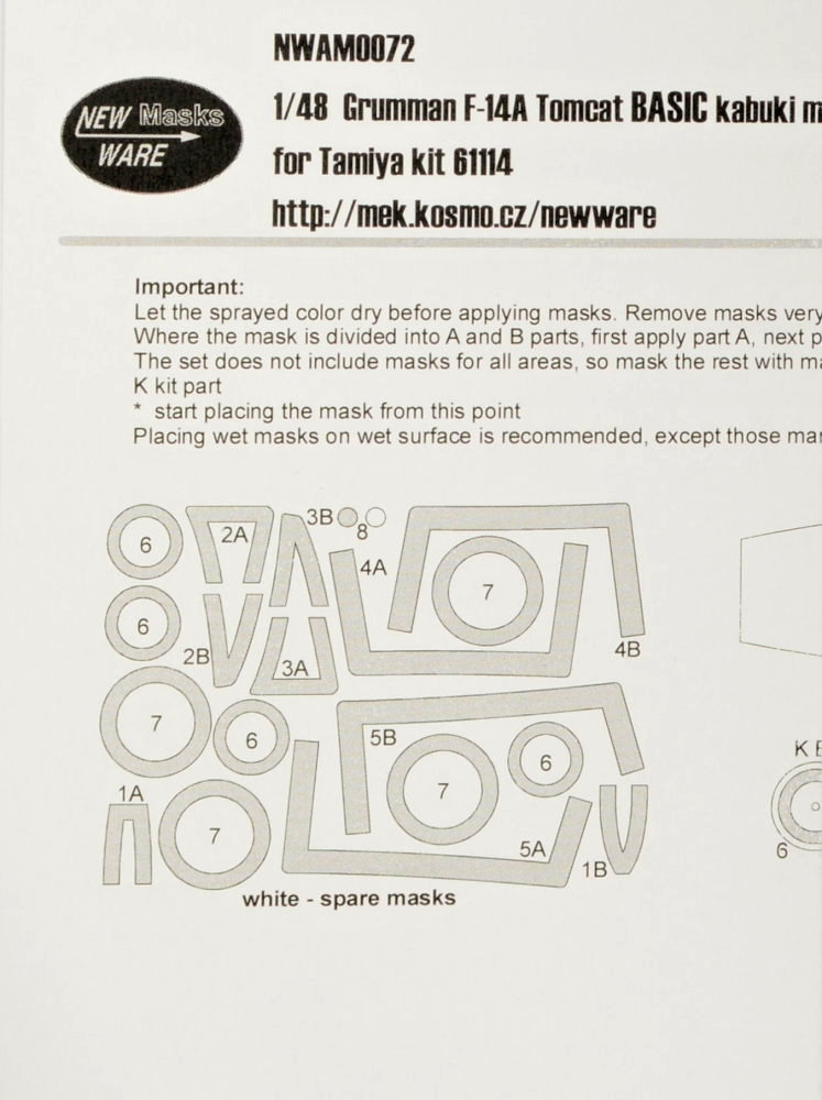 1/48 Mask Grumman F-14A Tomcat BASIC (TAM)