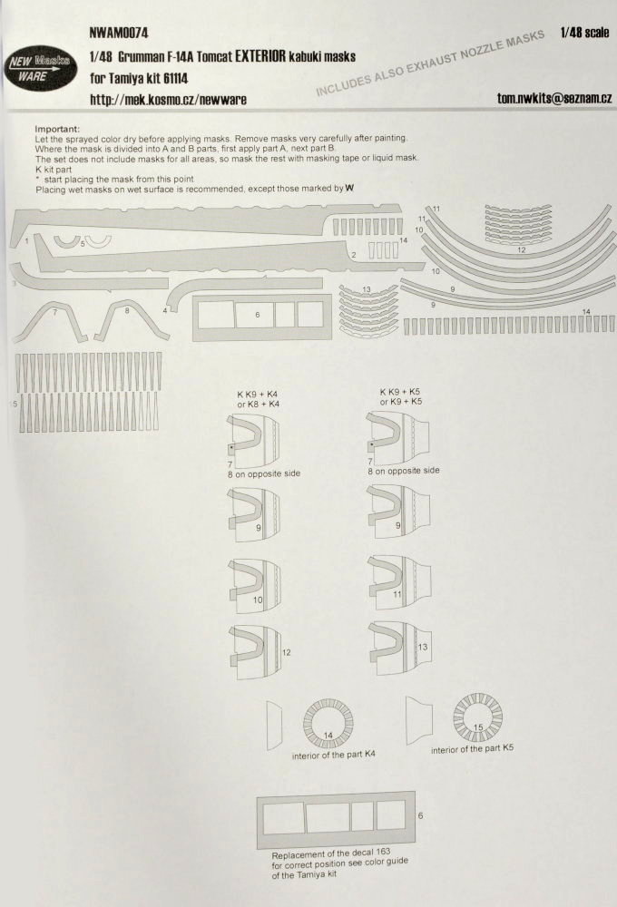 1/48 Mask Grumman F-14A Tomcat EXTERIOR (TAM)