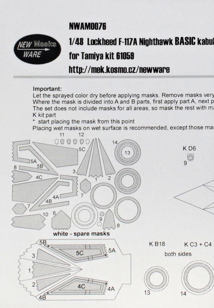 1/48 Mask F-117A Nighthawk BASIC (TAM 61059)