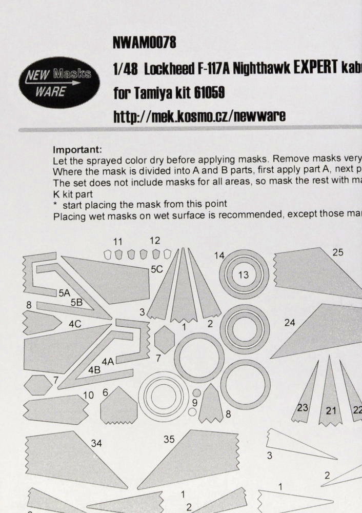 1/48 Mask F-117A Nighthawk EXPERT (TAM 61059)