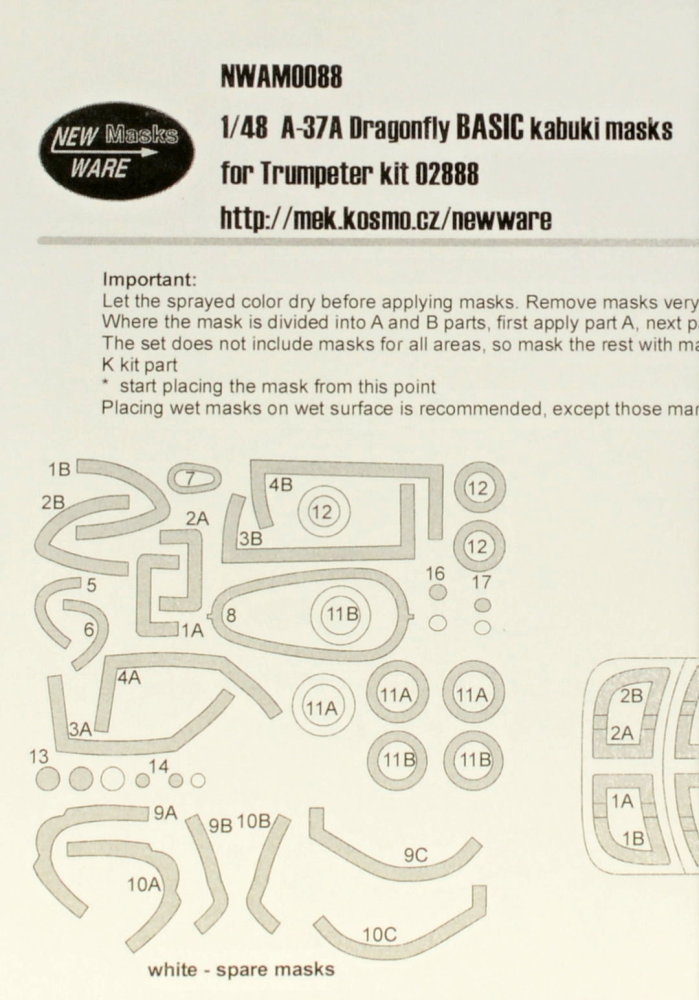 1/48 Mask A-37A Dragonfly BASIC (TRUMP 02888)