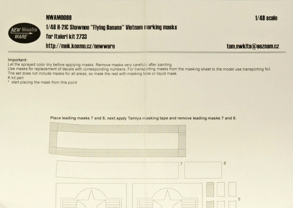 1/48 Mask H-21C Shawnee markings (ITALERI 2733)