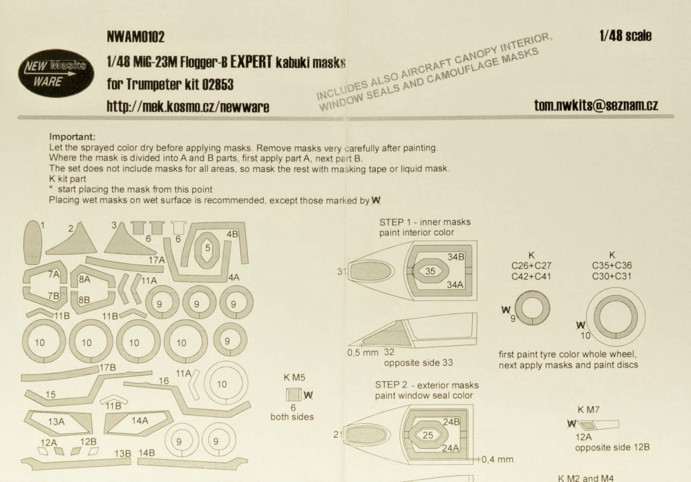 1/48 Mask MiG-23M Flogger-B EXPERT (TRUMP 02853)