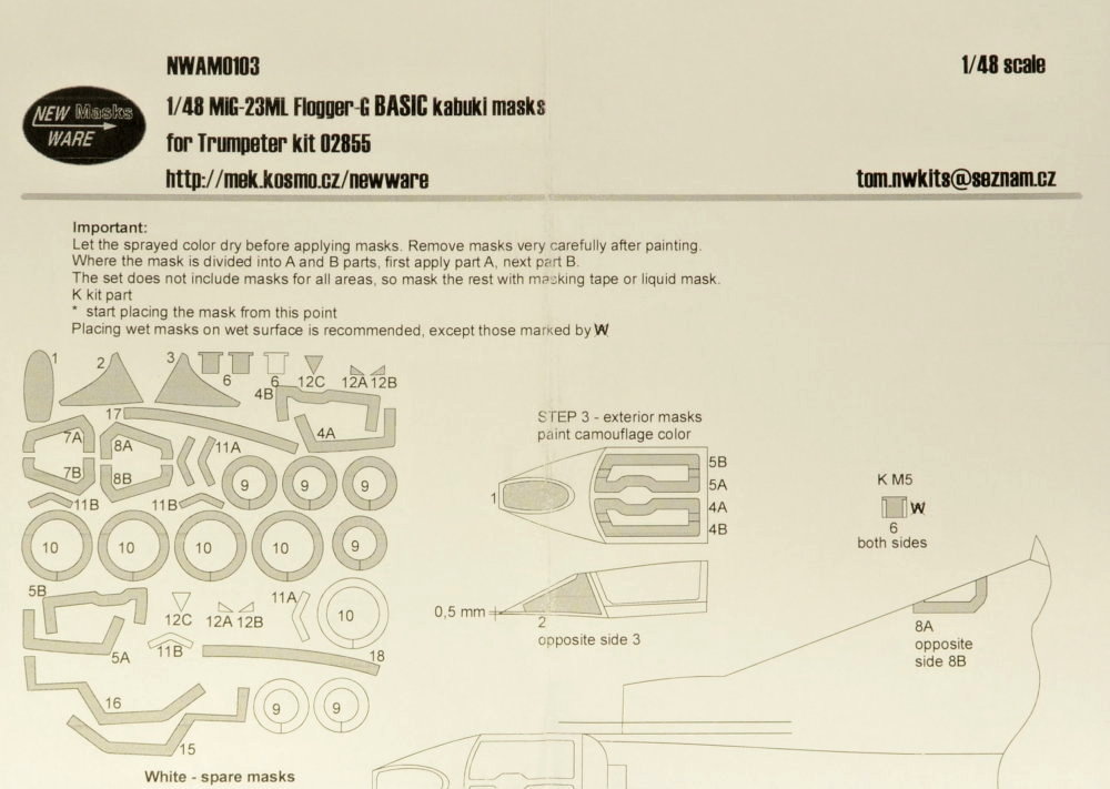 1/48 Mask MiG-23ML Flogger-G BASIC (TRUM 02855)