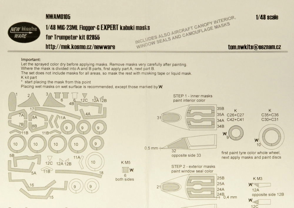 1/48 Mask MiG-23ML Flogger-G EXPERT (TRUM 02855)