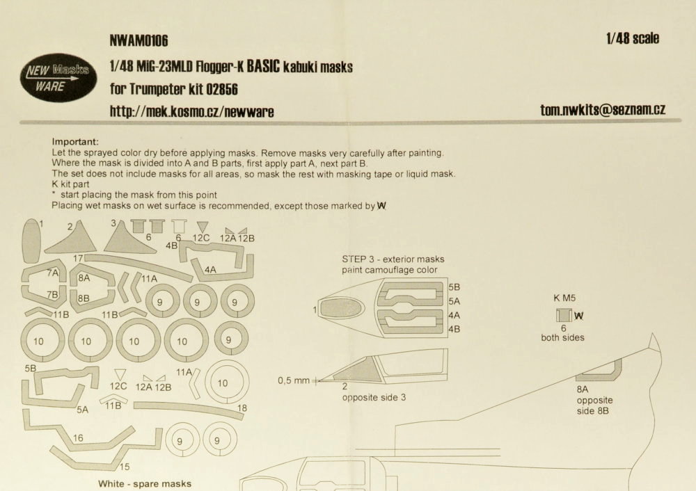 1/48 Mask MiG-23MLD Flogger-K BASIC (TRUM 02856)