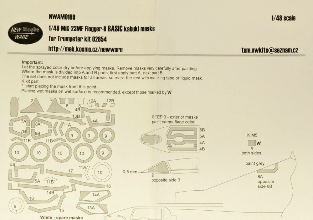 1/48 Mask MiG-23MF Flogger-B BASIC (TRUM 02854)