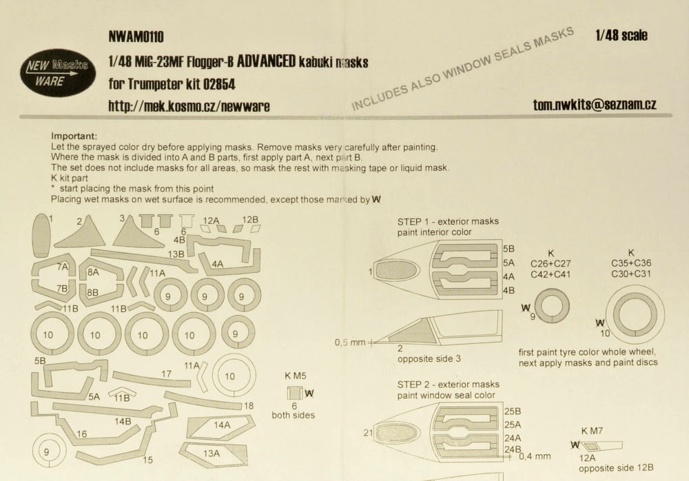 1/48 Mask MiG-23MF Flogger-B ADVANCED (TRUM 02854)