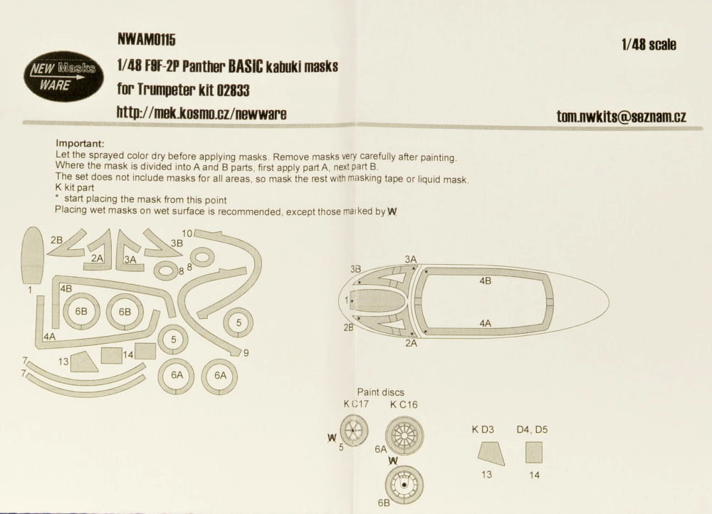 1/48 Mask F9F-2P Panther BASIC (TRUMP 02833)