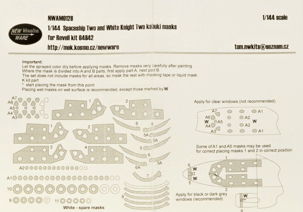 1/144 Mask Spaceship Two & White Knight Two (REV)