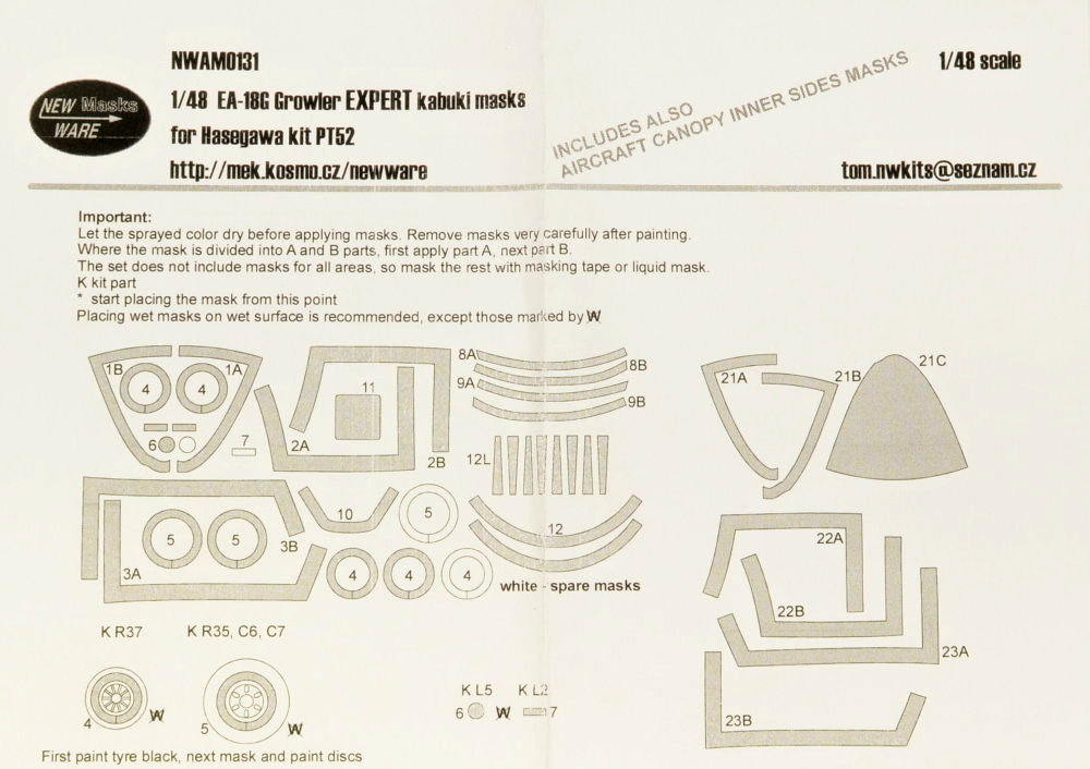 1/48 Mask EA-18G Growler EXPERT (HAS PT52)