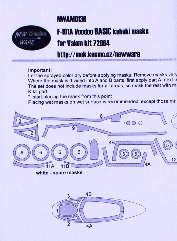 1/72 Mask F-101A Voodoo BASIC (VALOM7294)