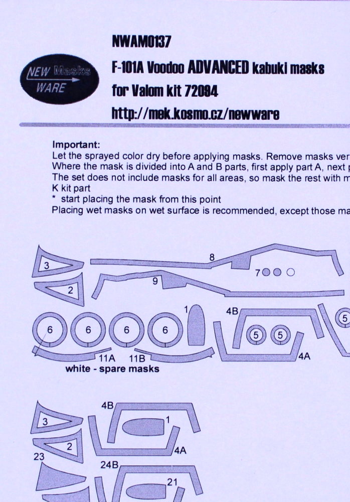 1/72 Mask F-101A Voodoo ADVANCED (VALOM7294)