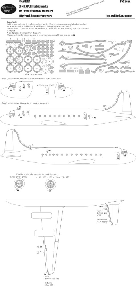 1/72 Mask DC-4 EXPERT (REV 04947)