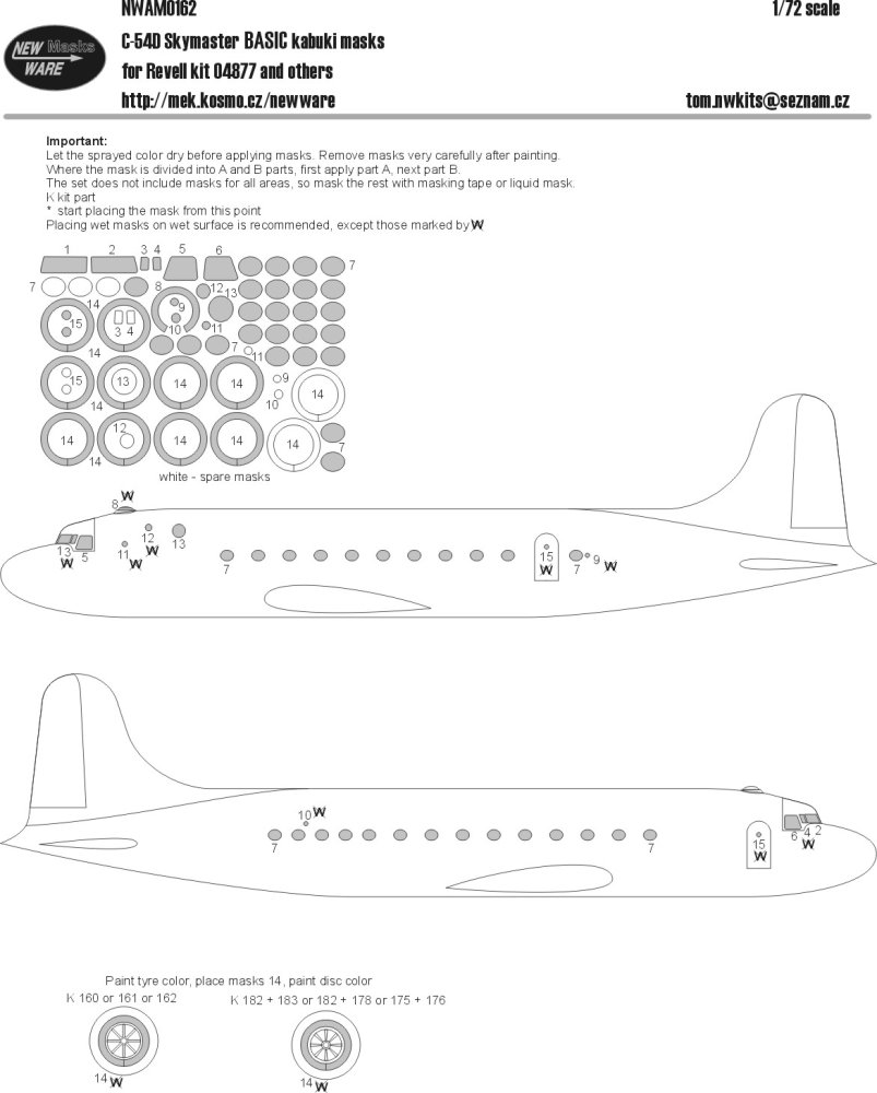 1/72 Mask C-54D Skymaster BASIC (REV 04877)