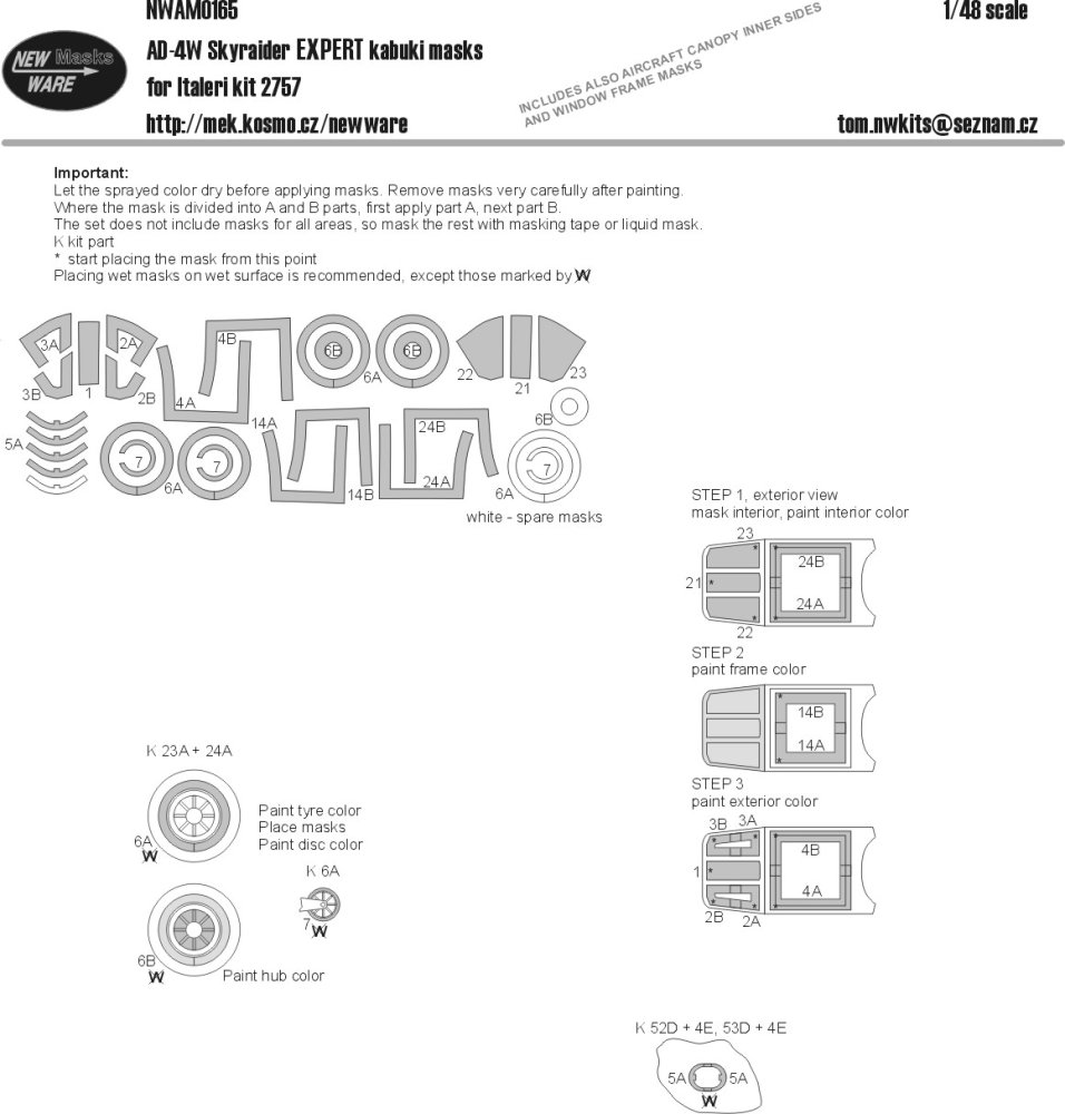 1/48 Mask AD-4W Skyraider EXPERT (ITAL 2757)