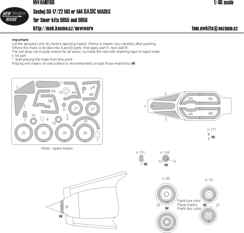 1/48 Mask Sukhoi Su-17/22M3/M4 BASIC (SMER 855/56)