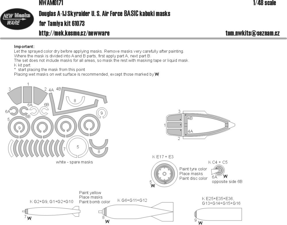 1/48 Mask Douglas A-1J Skyraider BASIC (TAM)