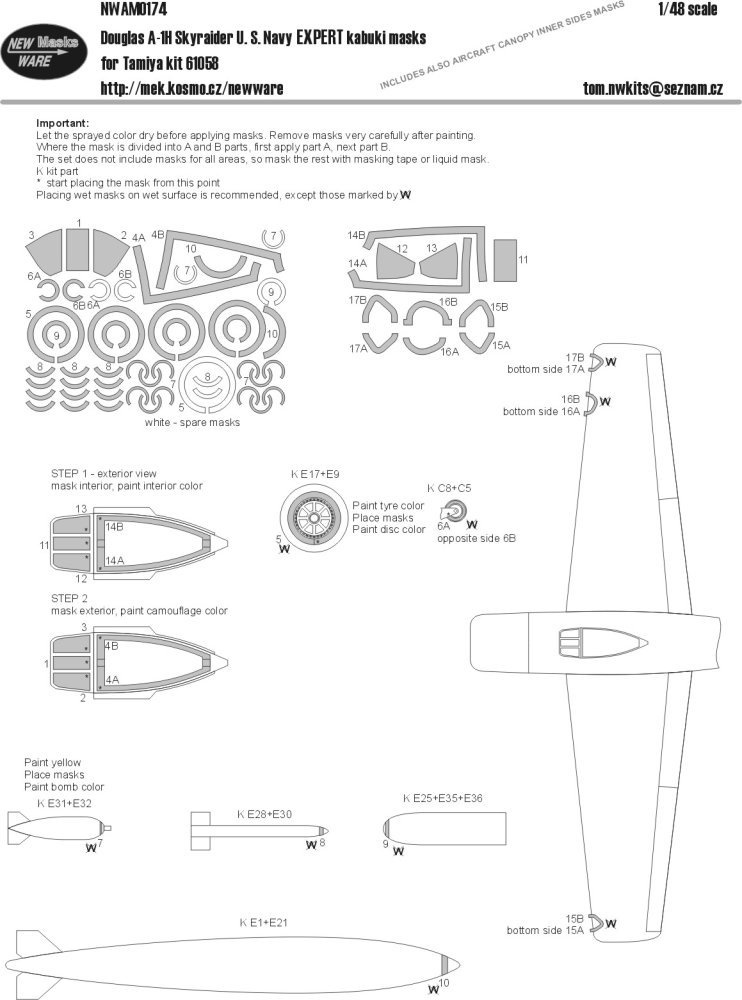 1/48 Mask Douglas A-1H Skyraider EXPERT (TAM)