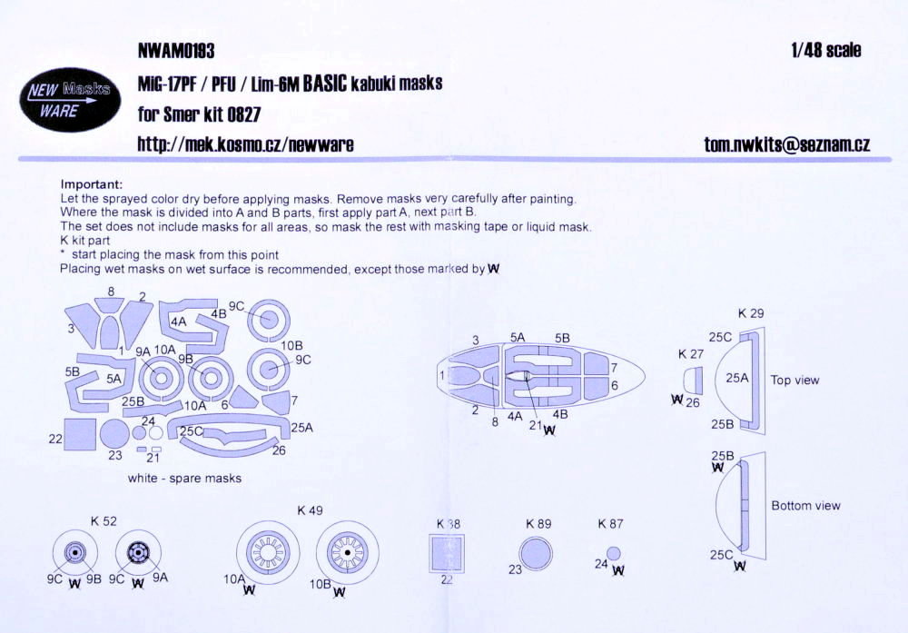 1/48 Mask MiG-17PF/PFU/Lim-6M BASIC (SMER 0827)